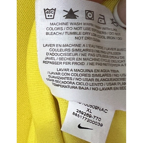Nike Golf Dri Fit Polo XL Yellow Swoosh Logo Activewear Classic Pop Collar - Picture 14 of 14
